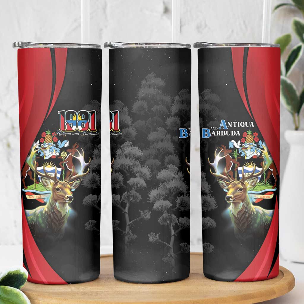 Antigua And Barbuda 1981 Skinny Tumbler Happy Independence Day - Wonder Print Shop