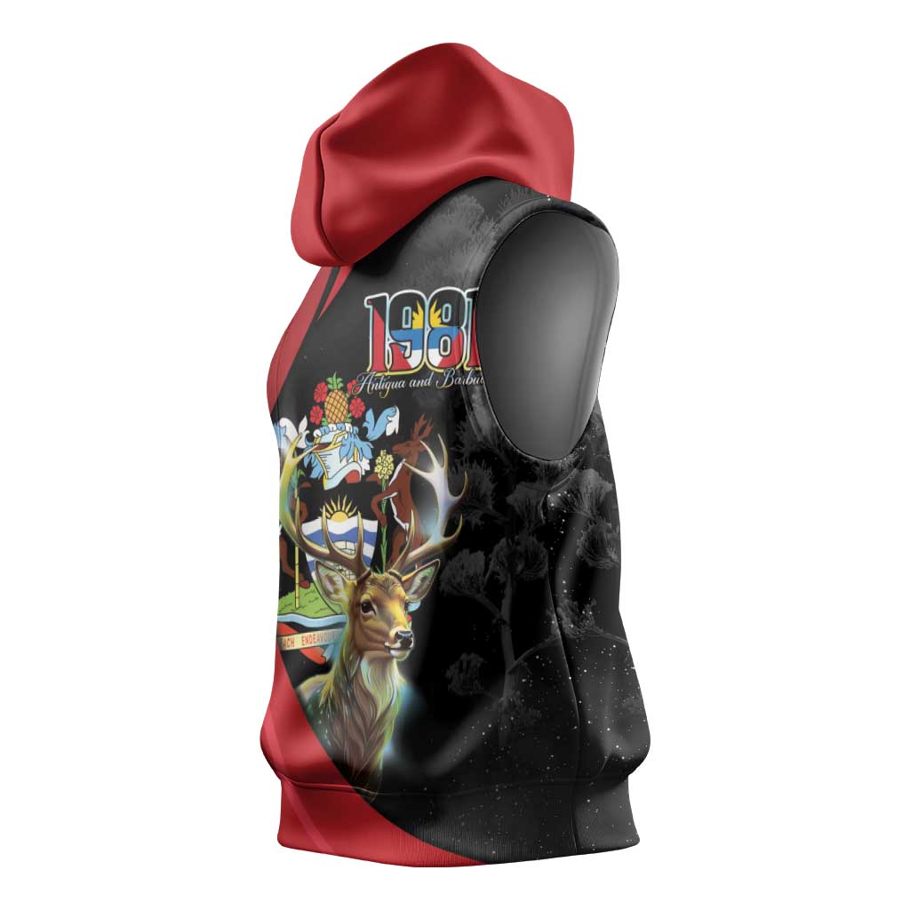 Antigua And Barbuda 1981 Sleeveless Hoodie Happy Independence Day - Wonder Print Shop
