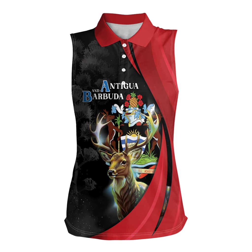 Antigua And Barbuda 1981 Women Sleeveless Polo Shirt Happy Independence Day - Wonder Print Shop