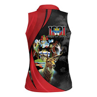 Antigua And Barbuda 1981 Women Sleeveless Polo Shirt Happy Independence Day - Wonder Print Shop