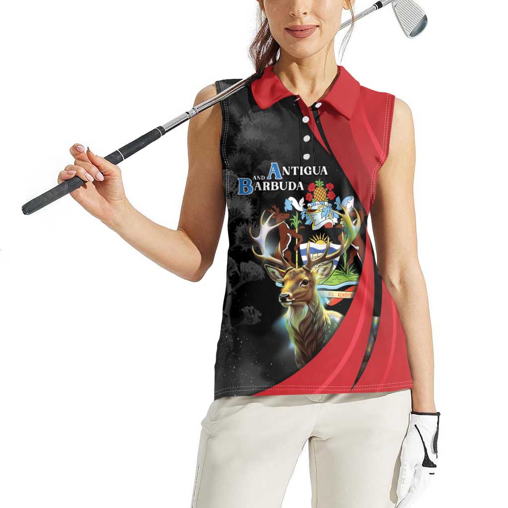 Antigua And Barbuda 1981 Women Sleeveless Polo Shirt Happy Independence Day - Wonder Print Shop