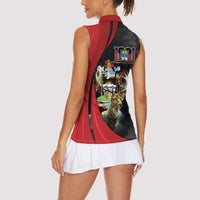 Antigua And Barbuda 1981 Women Sleeveless Polo Shirt Happy Independence Day - Wonder Print Shop