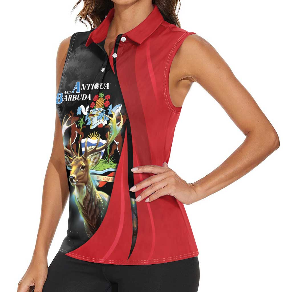 Antigua And Barbuda 1981 Women Sleeveless Polo Shirt Happy Independence Day - Wonder Print Shop