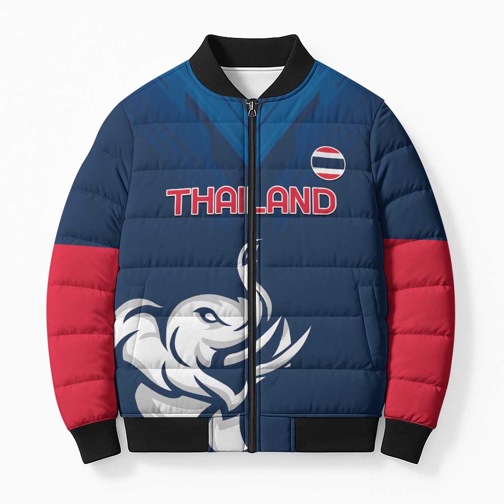Custom Thailand Football Bomber Puffer Jacket Go Champions - Wonder Print Shop