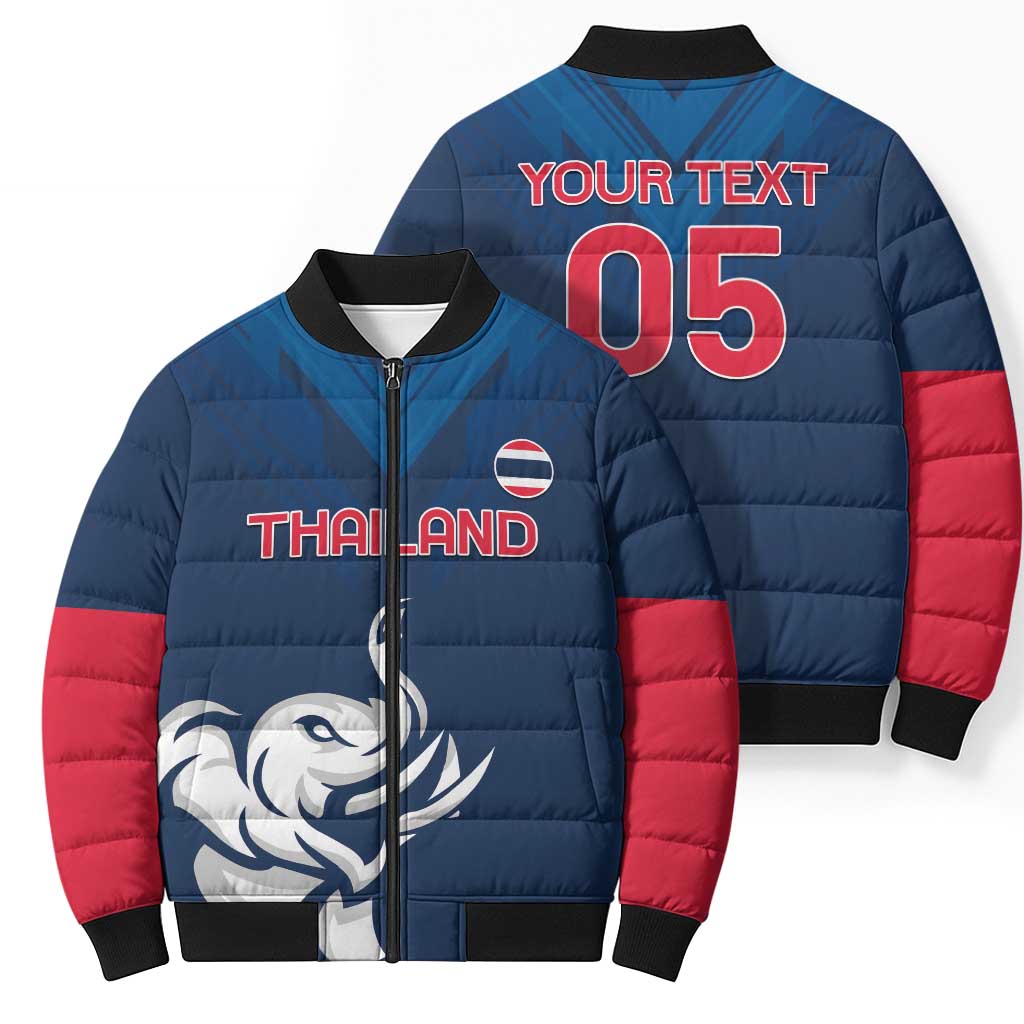 Custom Thailand Football Bomber Puffer Jacket Go Champions - Wonder Print Shop