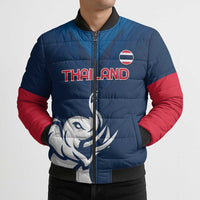 Custom Thailand Football Bomber Puffer Jacket Go Champions - Wonder Print Shop