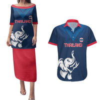 Custom Thailand Football Couples Matching Puletasi and Hawaiian Shirt Go Champions - Wonder Print Shop