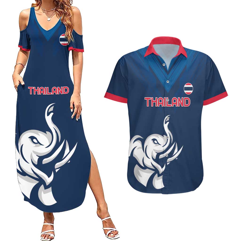 Custom Thailand Football Couples Matching Summer Maxi Dress and Hawaiian Shirt Go Champions - Wonder Print Shop