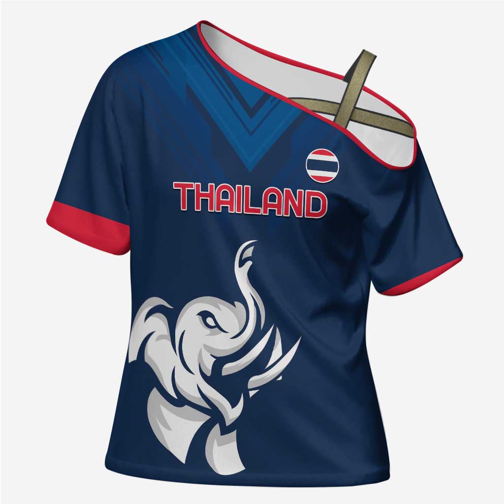 Custom Thailand Football Cross Shoulder Shirt Go Champions - Wonder Print Shop