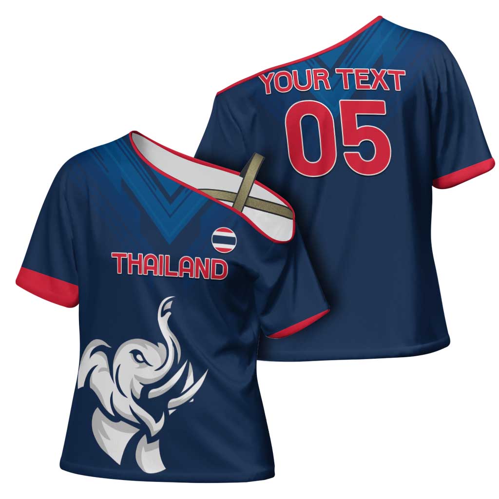 Custom Thailand Football Cross Shoulder Shirt Go Champions - Wonder Print Shop