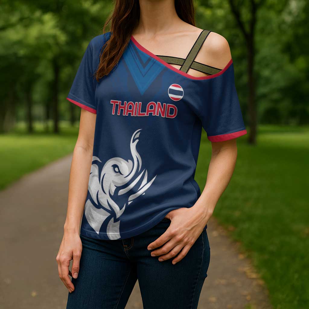 Custom Thailand Football Cross Shoulder Shirt Go Champions - Wonder Print Shop