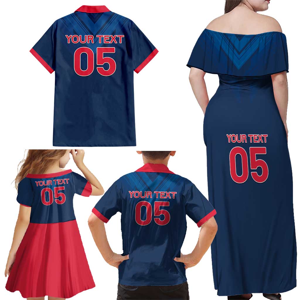 Custom Thailand Football Family Matching Off Shoulder Maxi Dress and Hawaiian Shirt Go Champions - Wonder Print Shop