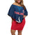 Custom Thailand Football Family Matching Off Shoulder Short Dress and Hawaiian Shirt Go Champions - Wonder Print Shop