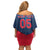 Custom Thailand Football Family Matching Off Shoulder Short Dress and Hawaiian Shirt Go Champions - Wonder Print Shop