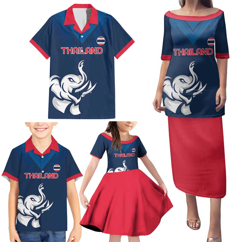 Custom Thailand Football Family Matching Puletasi and Hawaiian Shirt Go Champions - Wonder Print Shop