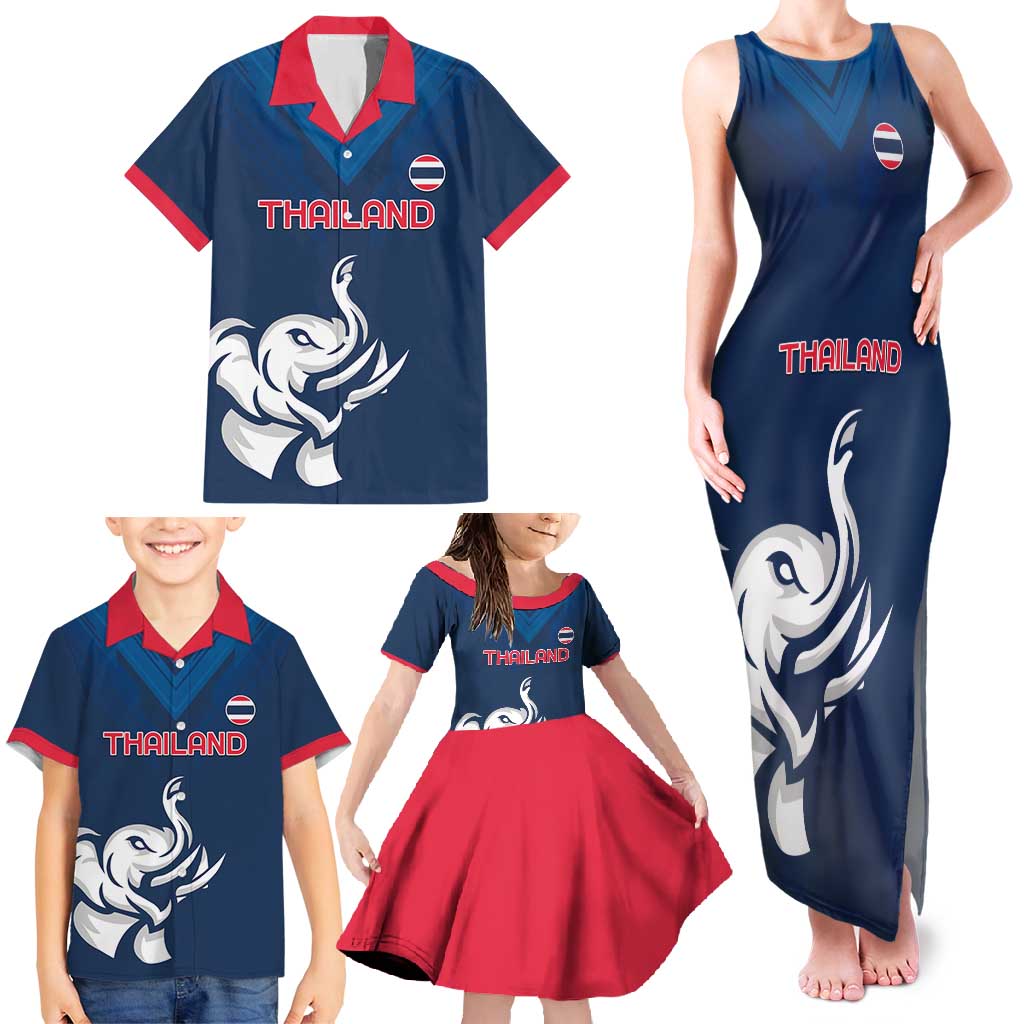 Custom Thailand Football Family Matching Tank Maxi Dress and Hawaiian Shirt Go Champions - Wonder Print Shop