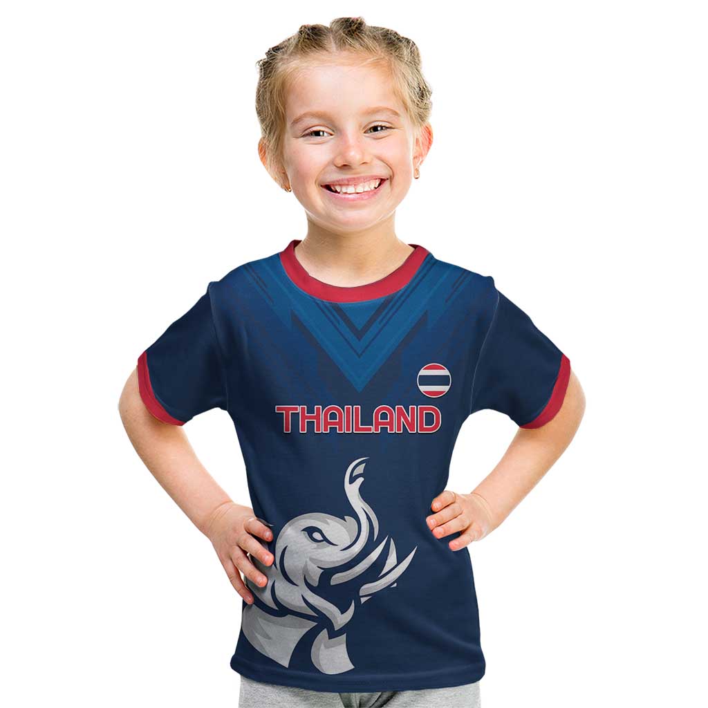 Custom Thailand Football Kid T Shirt Go Champions - Wonder Print Shop