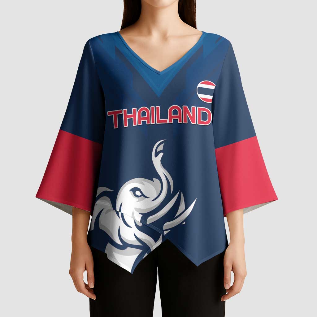 Custom Thailand Football Kimono Sleeve Blouse Go Champions - Wonder Print Shop