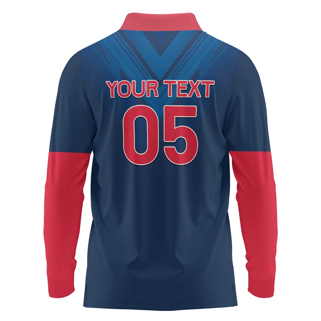 Custom Thailand Football Long Sleeve Polo Shirt Go Champions - Wonder Print Shop