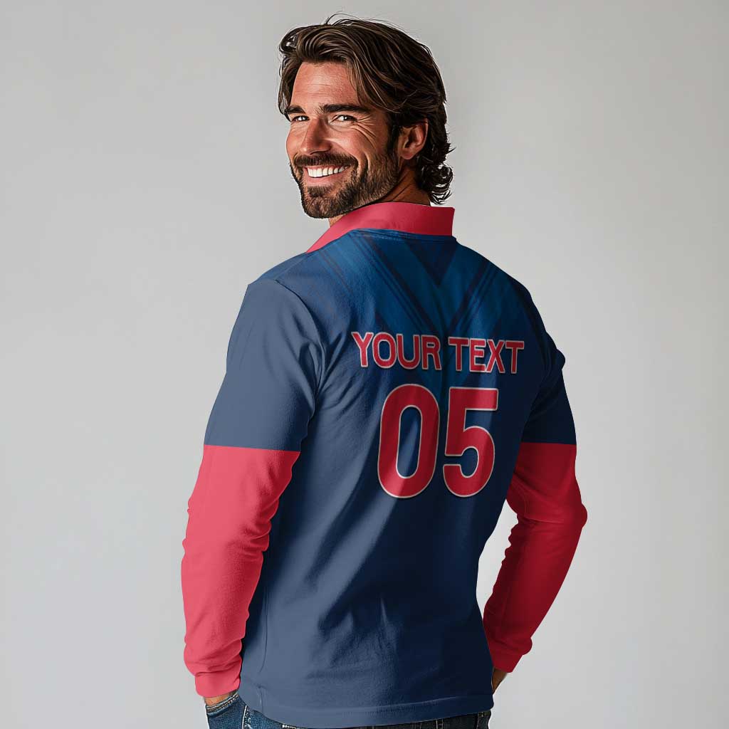 Custom Thailand Football Long Sleeve Polo Shirt Go Champions - Wonder Print Shop