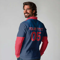 Custom Thailand Football Long Sleeve Polo Shirt Go Champions - Wonder Print Shop