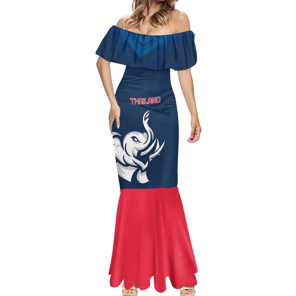Custom Thailand Football Mermaid Dress Go Champions - Wonder Print Shop