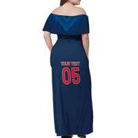 Custom Thailand Football Off Shoulder Maxi Dress Go Champions - Wonder Print Shop