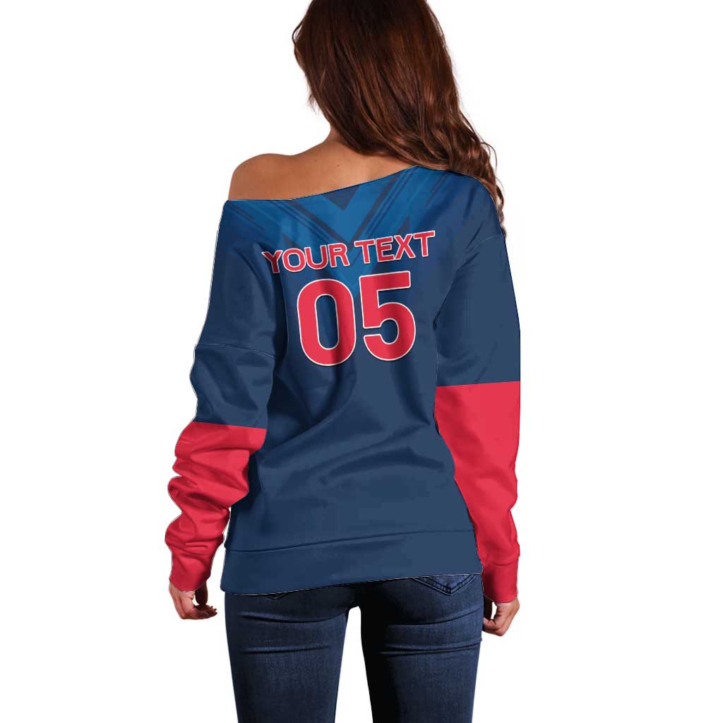 Custom Thailand Football Off Shoulder Sweater Go Champions - Wonder Print Shop