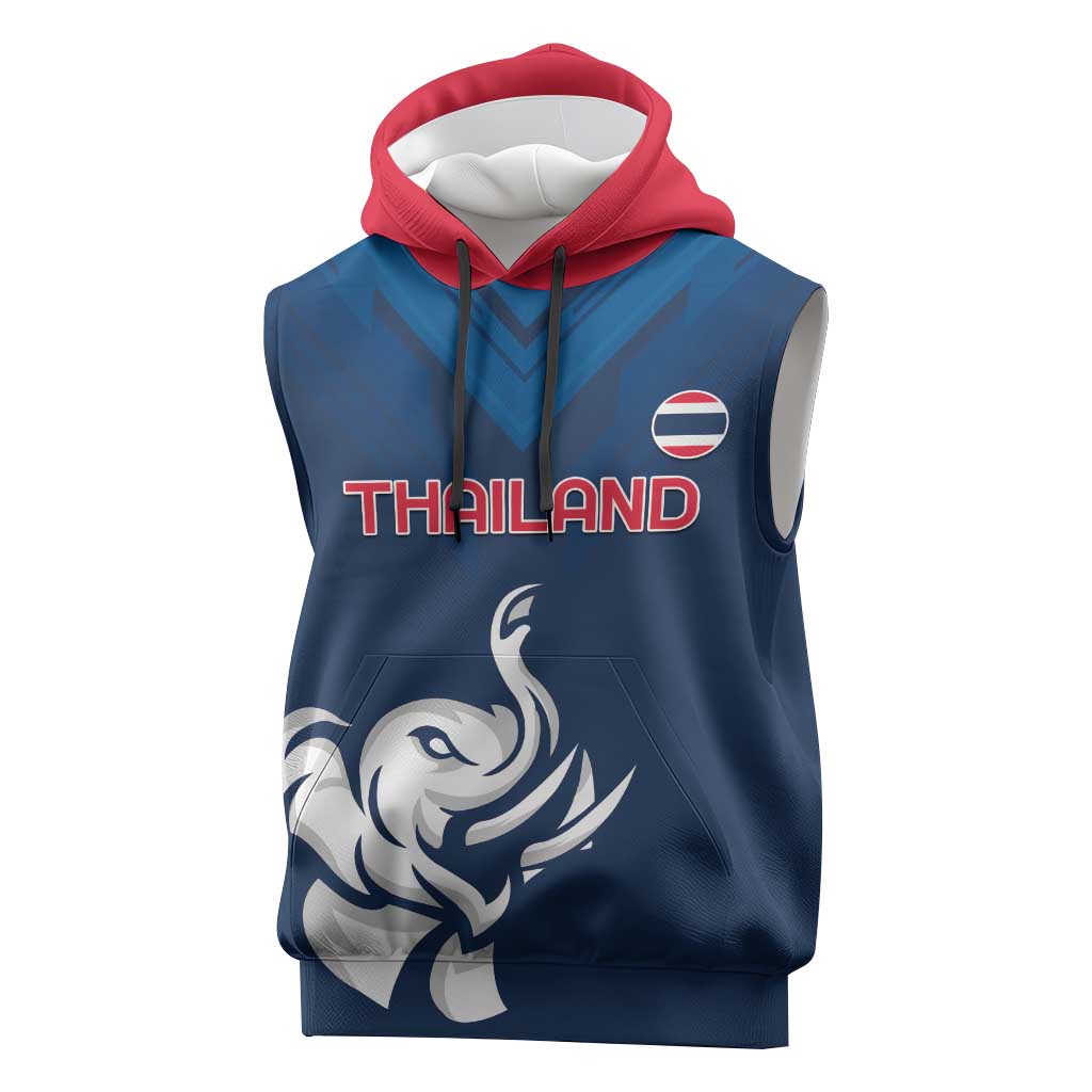 Custom Thailand Football Sleeveless Hoodie Go Champions - Wonder Print Shop