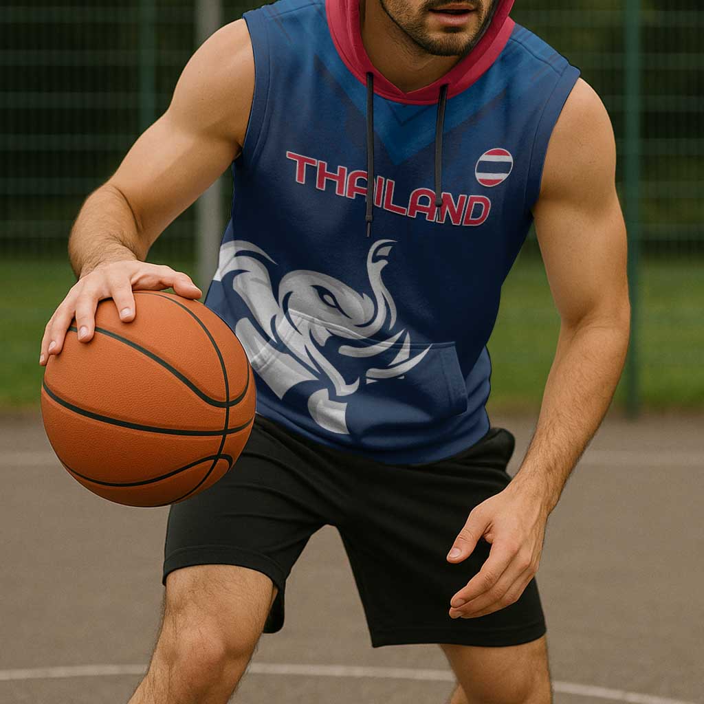 Custom Thailand Football Sleeveless Hoodie Go Champions - Wonder Print Shop