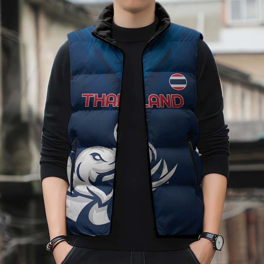 Custom Thailand Football Sleeveless Puffer Jacket Go Champions - Wonder Print Shop