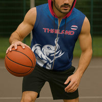 Custom Thailand Football Sleeveless Zip Hoodie Go Champions - Wonder Print Shop