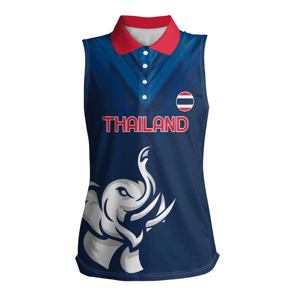 Custom Thailand Football Women Sleeveless Polo Shirt Go Champions - Wonder Print Shop