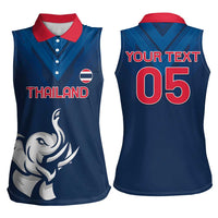 Custom Thailand Football Women Sleeveless Polo Shirt Go Champions - Wonder Print Shop
