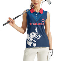 Custom Thailand Football Women Sleeveless Polo Shirt Go Champions - Wonder Print Shop