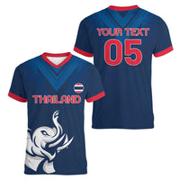 Custom Thailand Football Women V-Neck T-Shirt Go Champions - Wonder Print Shop