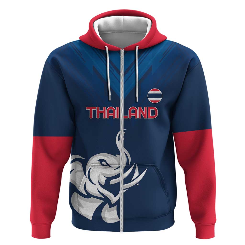 Custom Thailand Football Zip Hoodie Go Champions - Wonder Print Shop