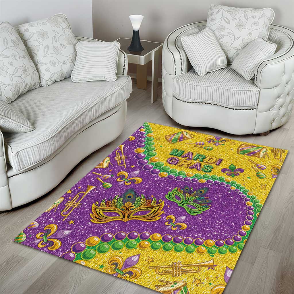 Mardi Gras Is In Our Soul Area Rug Glitter Style