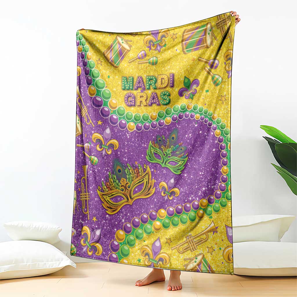 Mardi Gras Is In Our Soul Blanket Glitter Style