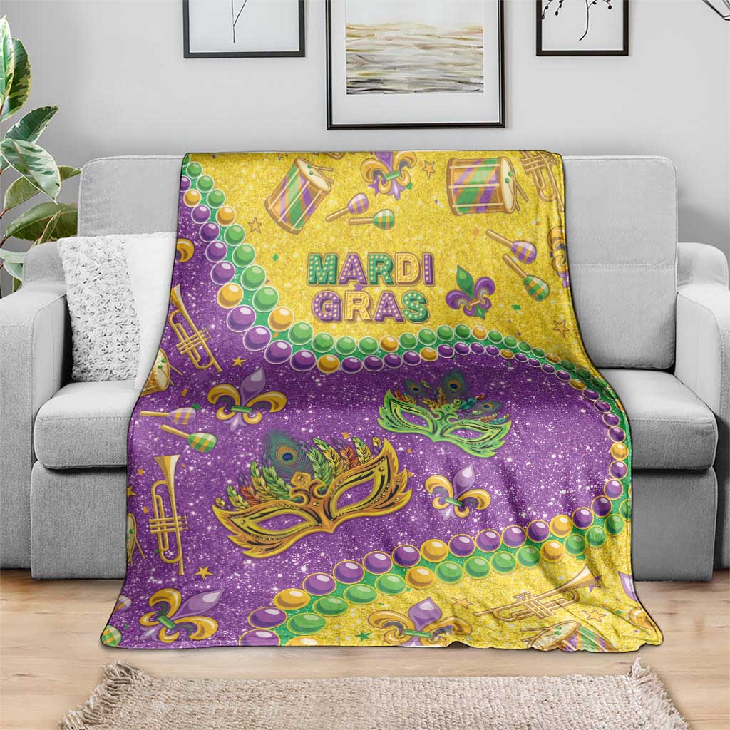 Mardi Gras Is In Our Soul Blanket Glitter Style
