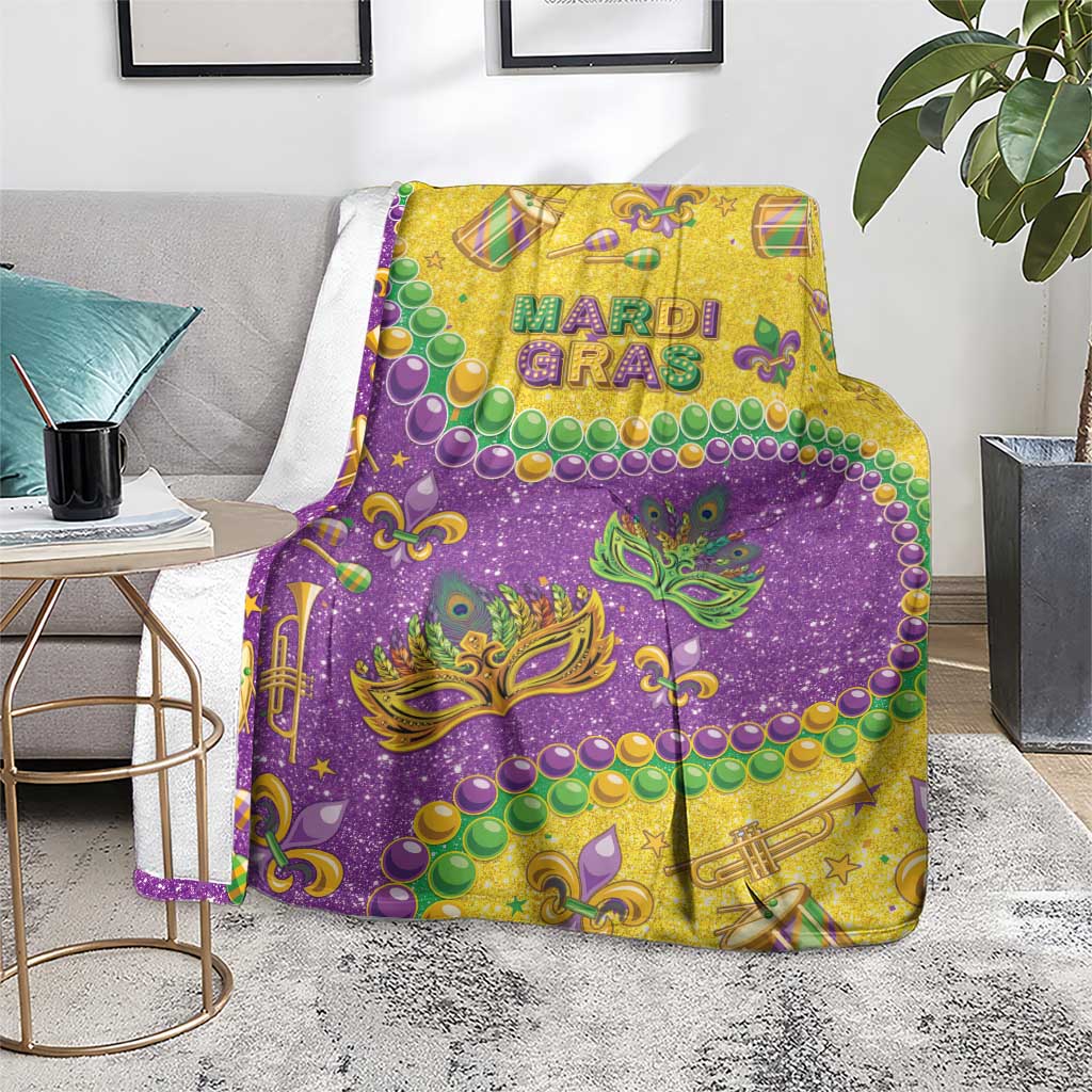 Mardi Gras Is In Our Soul Blanket Glitter Style