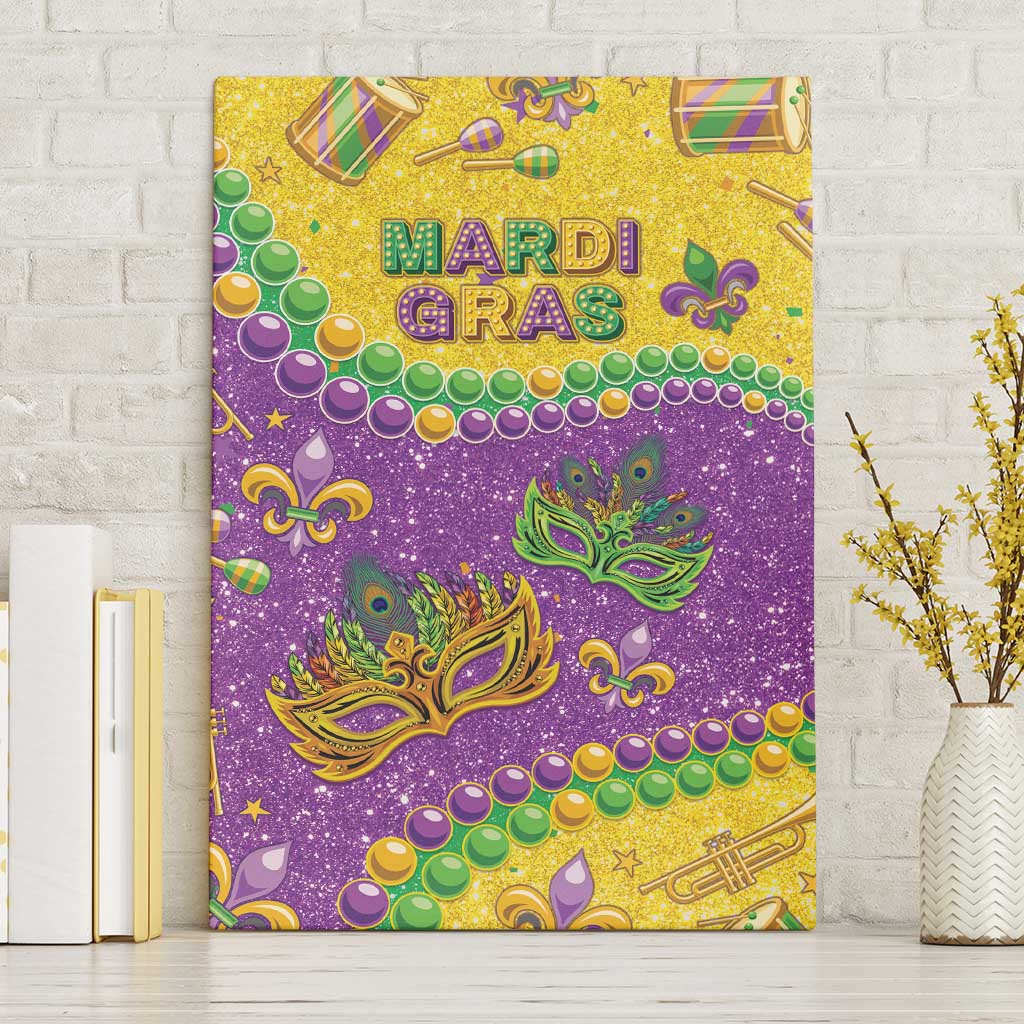 Mardi Gras Is In Our Soul Canvas Wall Art Glitter Style