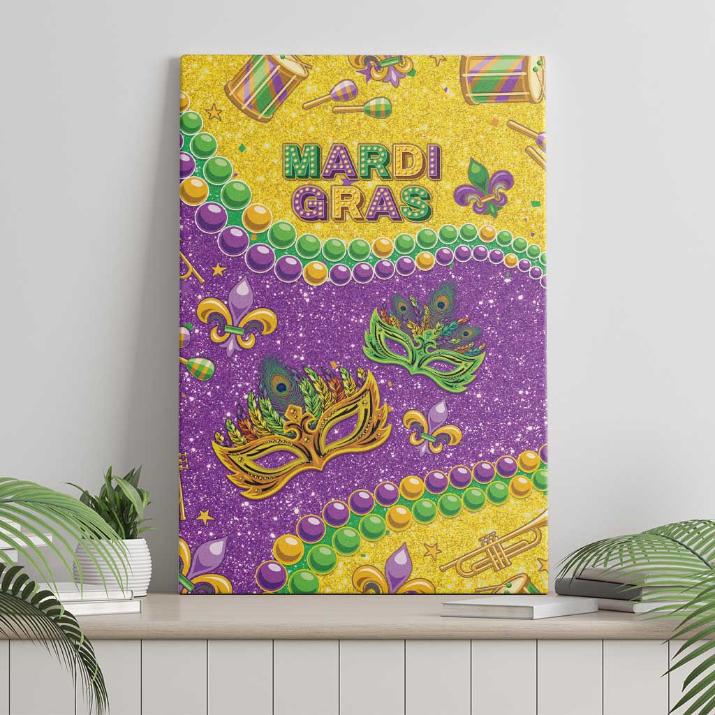 Mardi Gras Is In Our Soul Canvas Wall Art Glitter Style