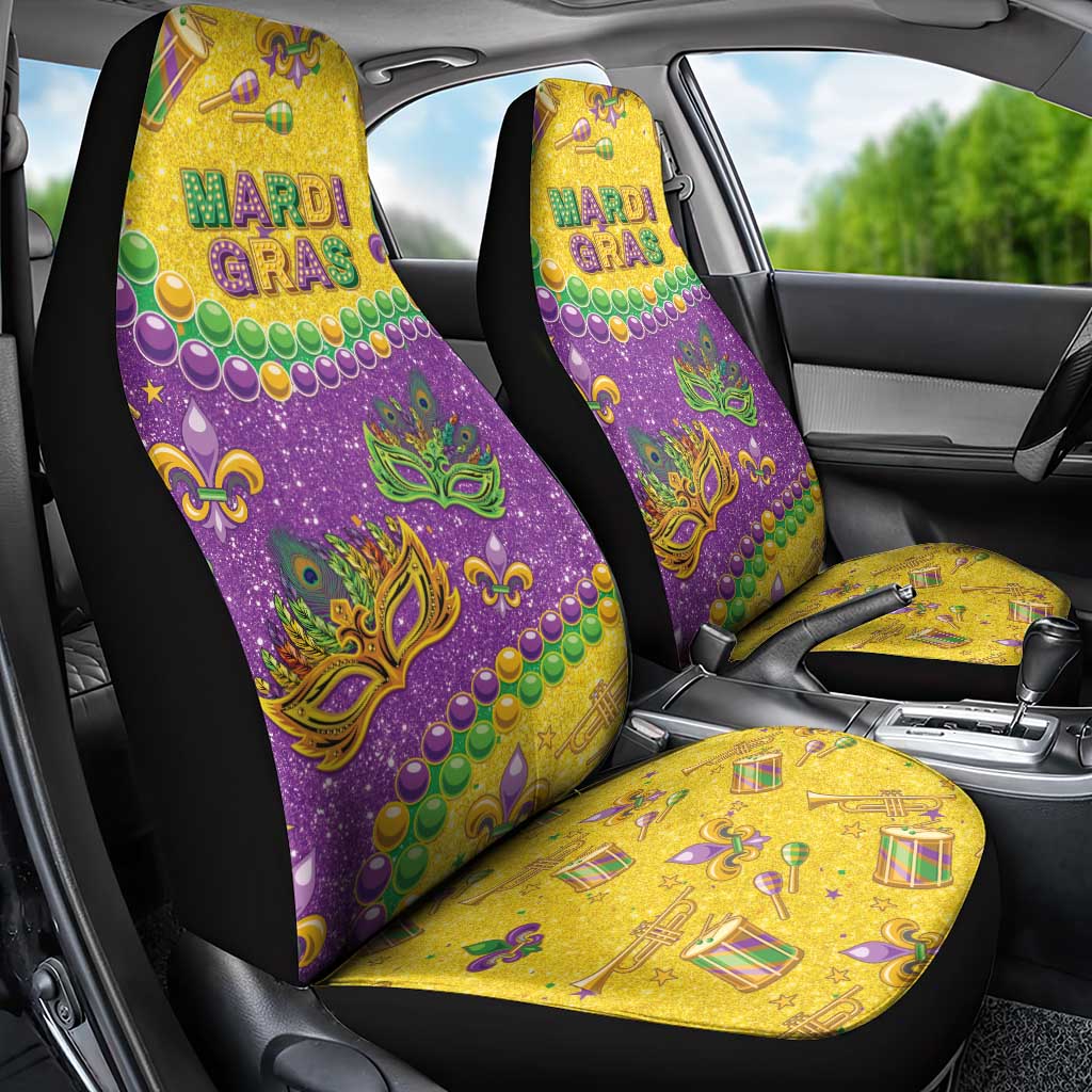 Mardi Gras Is In Our Soul Car Seat Cover Glitter Style