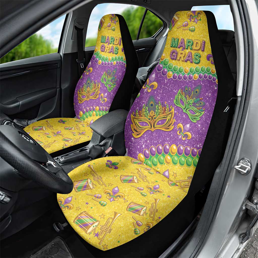 Mardi Gras Is In Our Soul Car Seat Cover Glitter Style