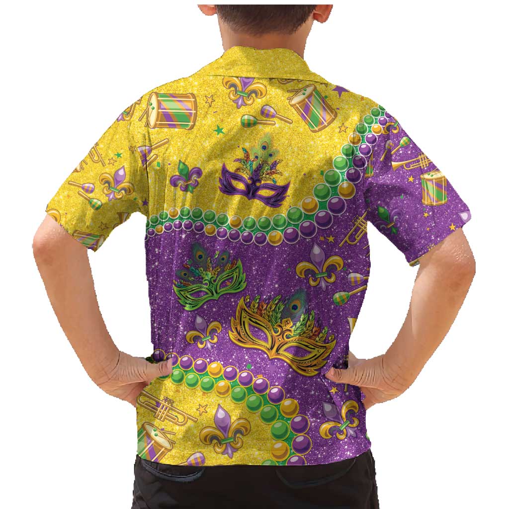 Mardi Gras Is In Our Soul Family Matching Mermaid Dress and Hawaiian Shirt Glitter Style