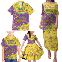 Mardi Gras Is In Our Soul Family Matching Puletasi and Hawaiian Shirt Glitter Style