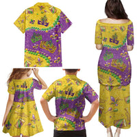 Mardi Gras Is In Our Soul Family Matching Puletasi and Hawaiian Shirt Glitter Style
