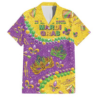 Mardi Gras Is In Our Soul Family Matching Short Sleeve Bodycon Dress and Hawaiian Shirt Glitter Style
