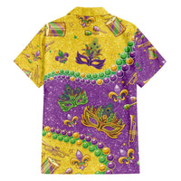 Mardi Gras Is In Our Soul Family Matching Short Sleeve Bodycon Dress and Hawaiian Shirt Glitter Style